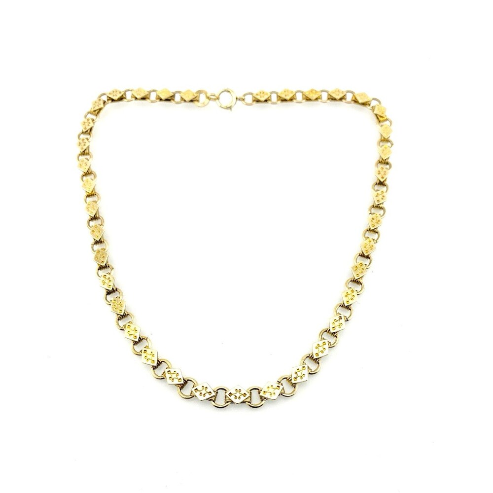 Antique Victorian Gold Filled Book Chain Necklace Locket Clasp 15 Inch